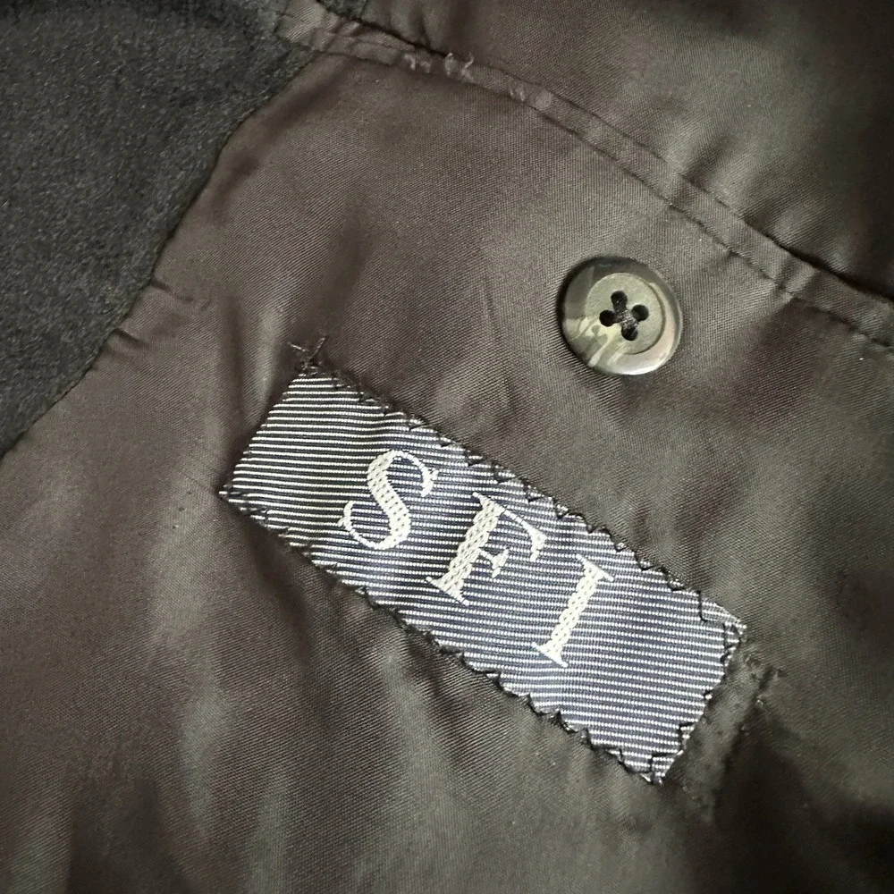 SFI Loro Piana Blazer Sport Coat Jacket Mens 48R Black 100% Italian Cashmere